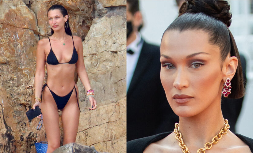 Bella Hadid sports tiny bikini during yacht outing with boyfriend Marc Kalman in Cannes