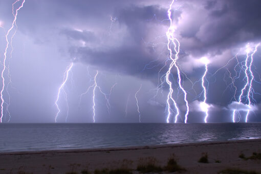 Selfie-taking siblings capture lightning-strike moment in England