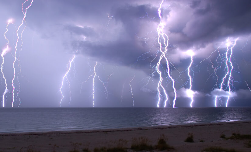 Selfie-taking siblings capture lightning-strike moment in England