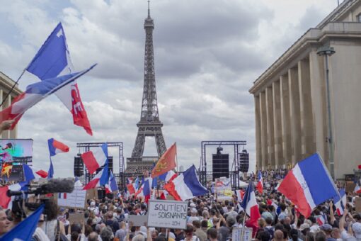 French protesters reject bill requiring vaccine passes