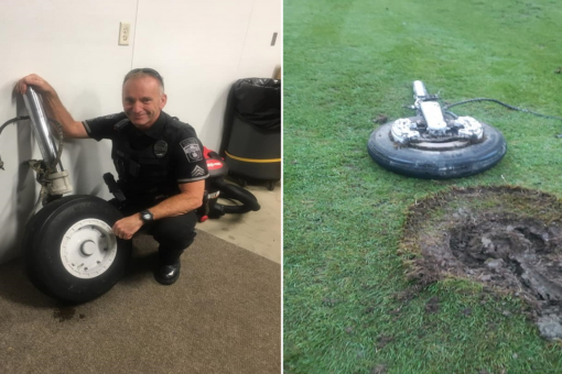 Part of plane’s landing gear crashes onto Maine golf course