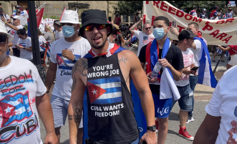 Washington protesters descend on Cuban embassy, accuse Biden team of supporting communism