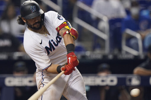 Alfaro homers in 8th, Marlins end Dodgers’ 9-game streak