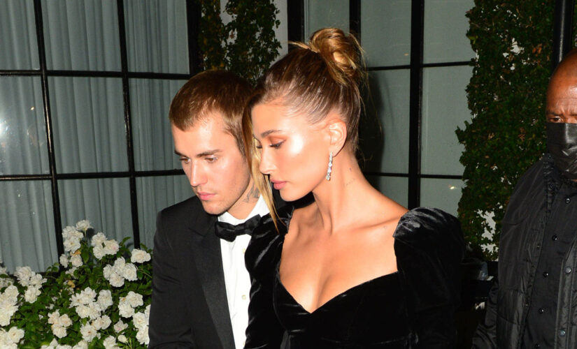 Hailey Baldwin puts on leggy display in black dress with thigh-high slit: ‘Last night’