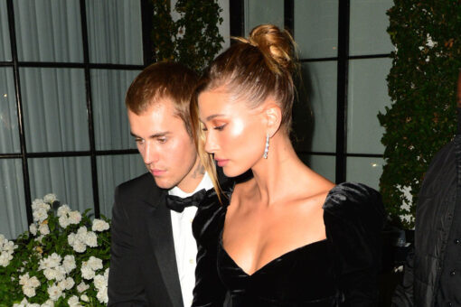 Hailey Baldwin puts on leggy display in black dress with thigh-high slit: ‘Last night’