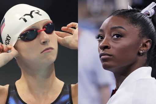 Katie Ledecky empathizes with Simone Biles, hopeful about gymnasts Olympic return