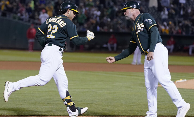 Laureano’s 3-run HR lifts A’s after Ohtani leaves mound