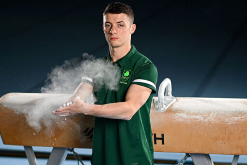 Olympian Rhys McClenaghan puts so-called anti-sex beds to the test