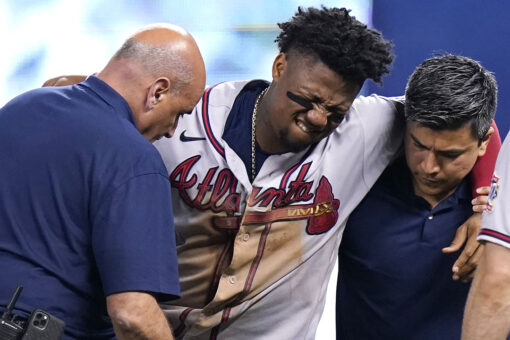 Braves lose Ronald Acuna Jr. for season after outfielder tears ACL trying to make catch