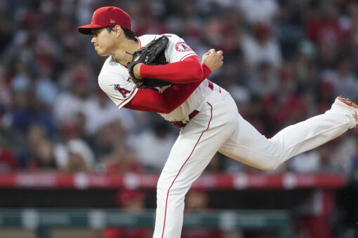 Ohtani hurls 7 innings, hits RBI double, Halos top BoSox 5-3