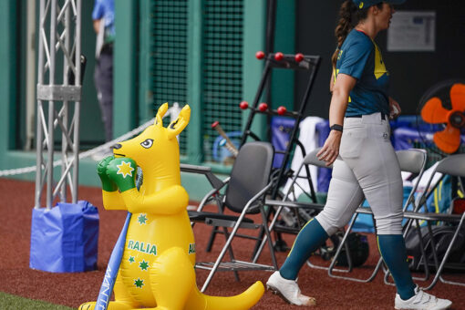 Skippy, inflatable kangaroo, an Australia softball fixture