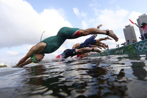 Olympic triathletes react to bizarre boat incident in event’s first leg