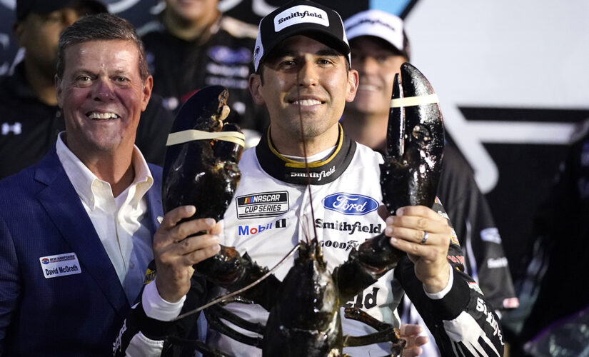 Aric Almirola wins wet and dark New Hampshire NASCAR Cup Series race