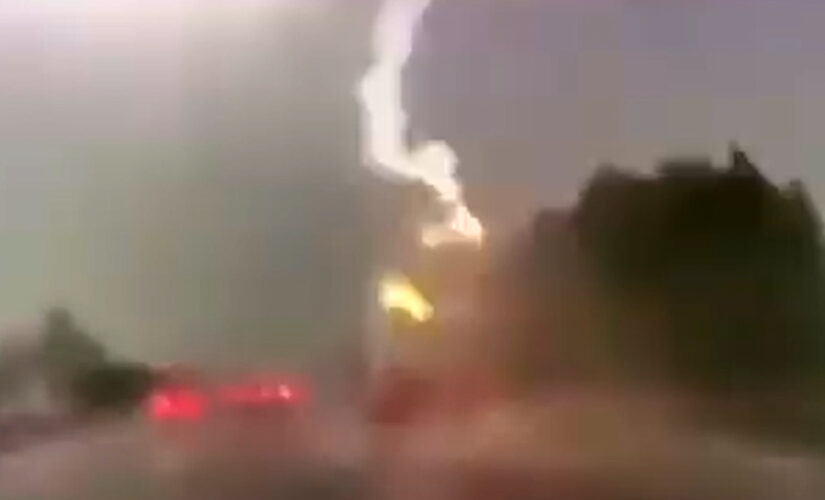 Lightning strikes truck in shocking video — Here’s why the driver survived