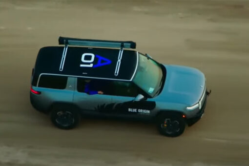 What was that vehicle that drove Jeff Bezos the Blue Origin launch pad?