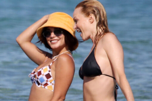 Vanessa Hudgens, Heather Graham flaunt bikini bodies while making a splash in the Mediterranean