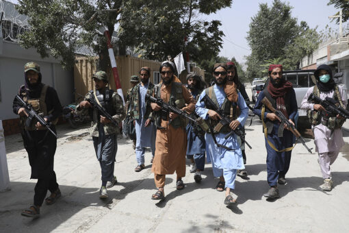 Taliban mocked for video appearing to show them lifting weights in presidential palace