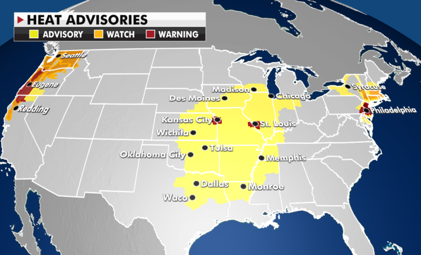 Heat warnings and advisories in effect across the US