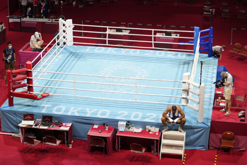 French boxer protests by sitting on ring apron after disqualification: ‘The decision was so unfair’