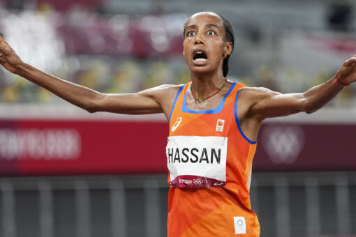 No keeping her down: After a fall, busy Hassan gets a gold