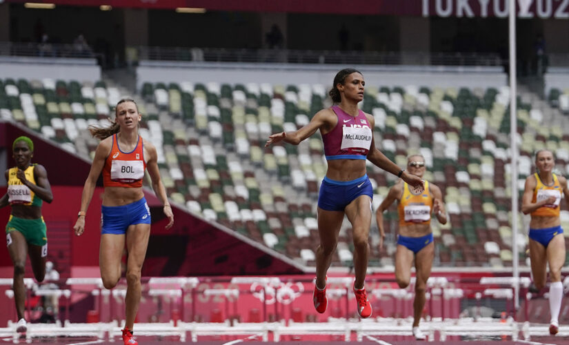 McLaughlin outsprints teammate Muhammad for hurdles record