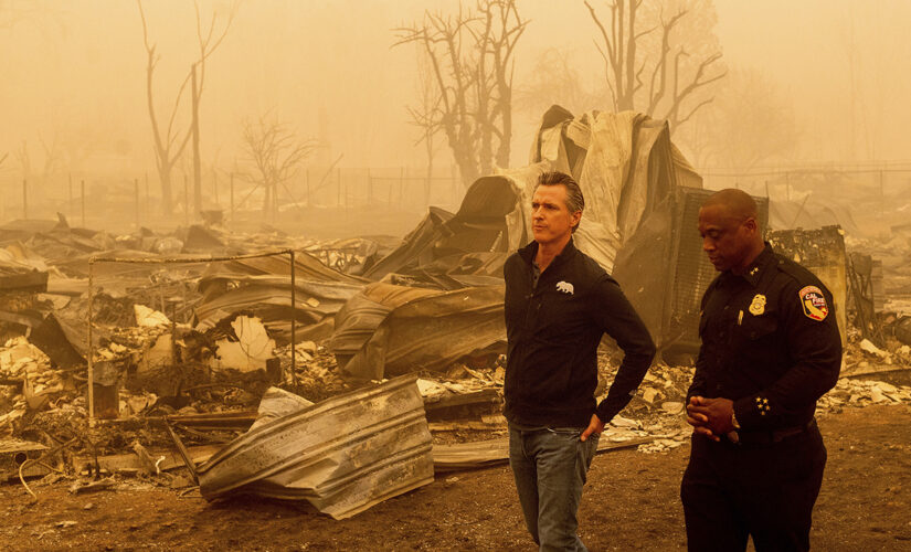 Gavin Newsom tours California area devastated by wildfire damage