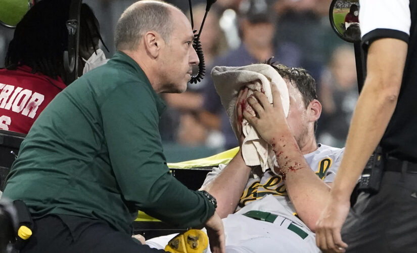 A’s right-hander Chris Bassitt struck on head by line drive