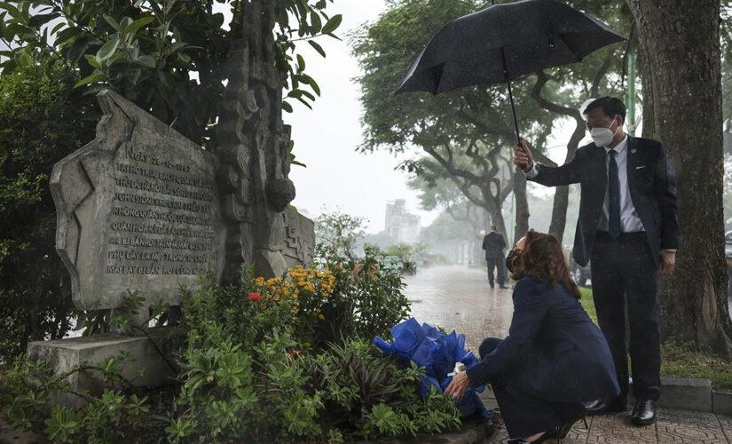 Kamala Harris visits John McCain monument in Vietnam, 3 years after his death