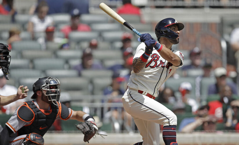 Soler, Riley back Anderson with HRs, Braves romp over Giants