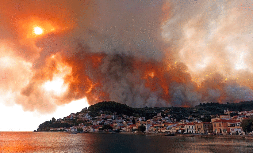 ‘Unprecedented’: Massive forest fire ravages Greek island