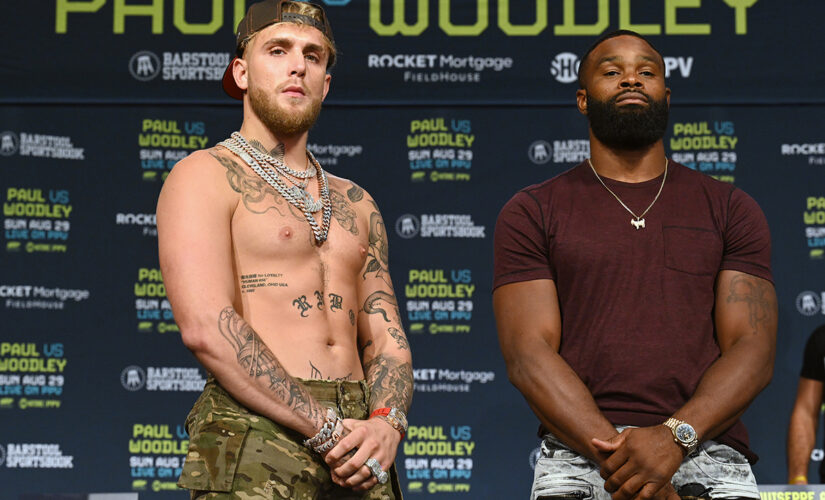 Jake Paul, Tyron Woodley pre-fight news conference marred by scuffle