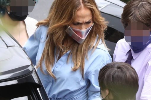 Jennifer Lopez appears to scold one of her children while out with Ben Affleck