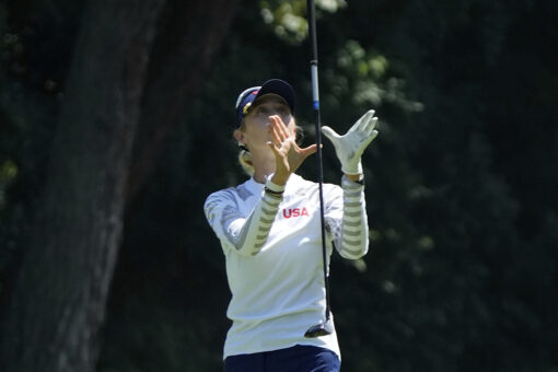 Nelly Korda survives a struggle, keeps lead in Olympic golf