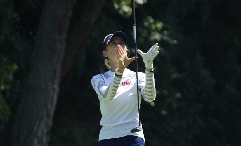 Nelly Korda survives a struggle, keeps lead in Olympic golf