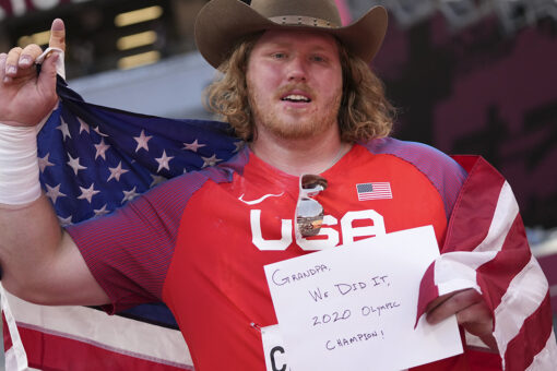 American Olympian Ryan Crouser sets shot-put record, dedicates gold to grandfather