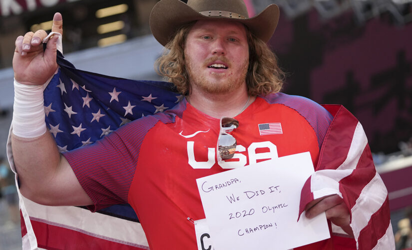 American Olympian Ryan Crouser sets shot-put record, dedicates gold to grandfather