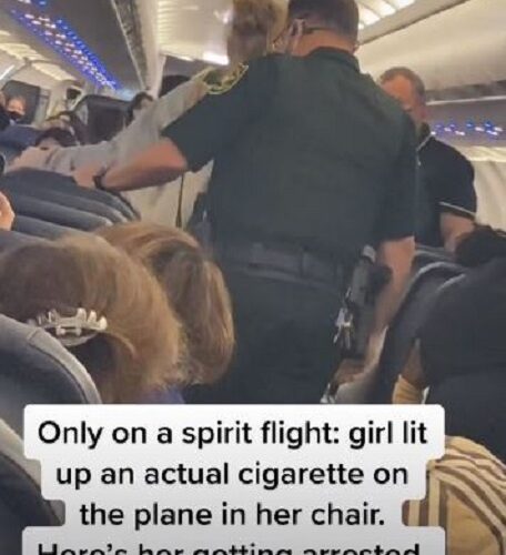 Spirit Airlines passenger who smoked cigarette on plane escorted off by police: video