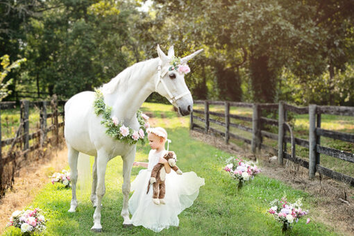 3-year-old girl fighting brain cancer gets dream visit with magical ‘unicorn’