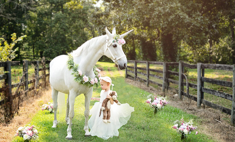 3-year-old girl fighting brain cancer gets dream visit with magical ‘unicorn’