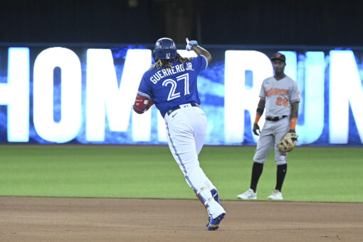 Guerrero hits 2 HRs, Ray fans 10 as Blue Jays beat O’s 7-3