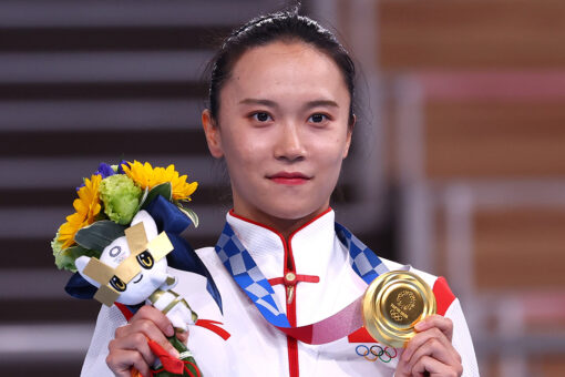 China’s Zhu Xueying says Olympic gold medal appears to be peeling