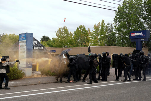 Portland clashes: Antifa, right-wing demonstrators clash, nearby gunshots ring out