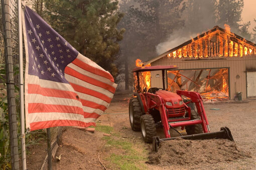 California wildfire threatens homes as blazes burn across West