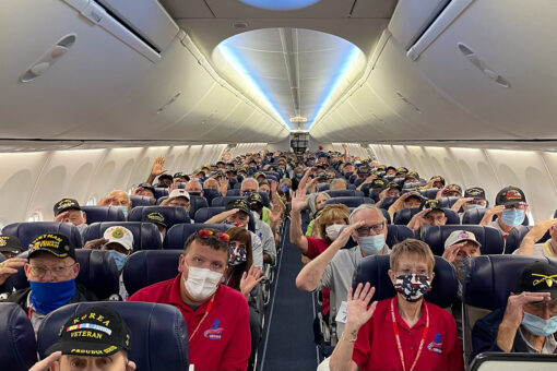 More than 100 senior veterans fly to Washington, DC to visit memorials built in their honor