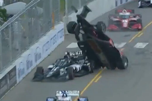 Marcus Ericsson goes airborne to win Nashville Indycar ‘wreckfest’