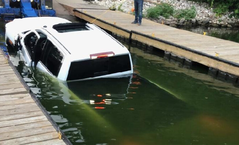 Pickup truck sinks in lake on live TV during boat launch mishap