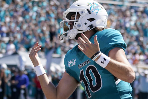 No. 17 Coastal Carolina wins 53-3; UMass’ 15th straight loss