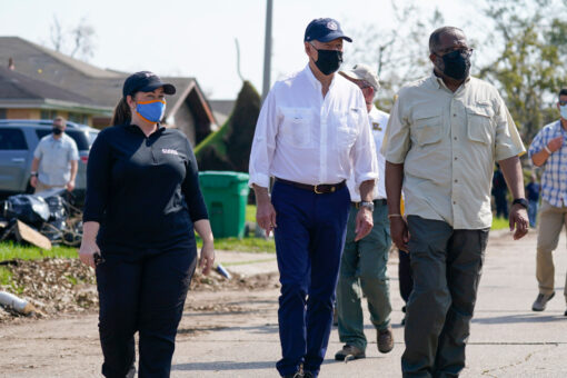 Biden blasted for ‘cheat sheet’ he used in Louisiana while surveying storm damage: ‘Weak and incompetent’