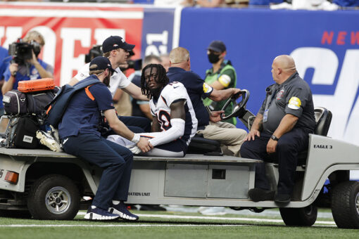 Broncos’ Jerry Jeudy suffers ankle injury on cringeworthy play; team holds on for win