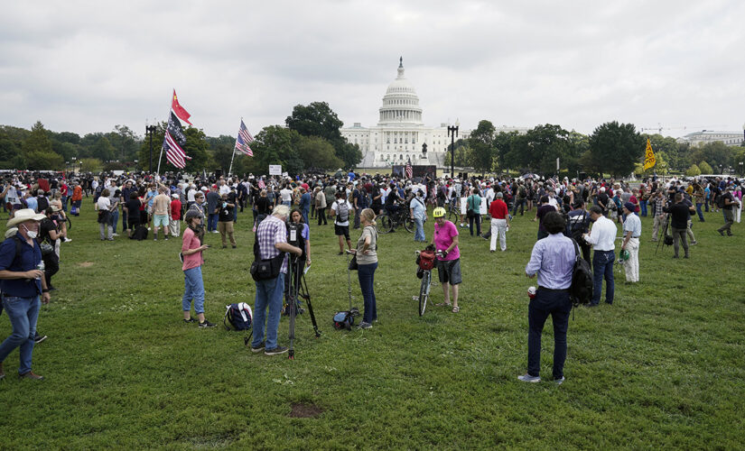 Police and media outnumber ‘Justice for J6’ protesters at Capitol Hill rally